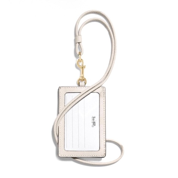 COACH Id Lanyard Chalk Crossgrain Leather - Picture 2 of 12